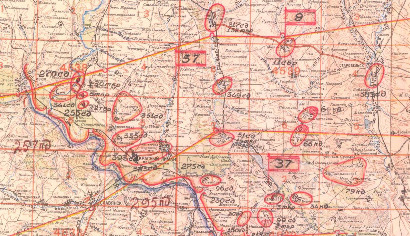 Карта освобождения Ростовской области в 1943 году